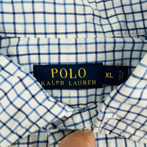Polo Ralph Lauren Mens Button Down Shirt Blue and White size XL 10378